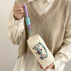 Cartoon Handheld Cosmetic Bag Lightweight Zipper Makeup Pouch