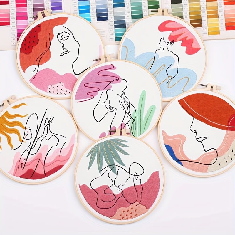 Embroidery Starter Kit For Adults DIY Abstract Art Needwork