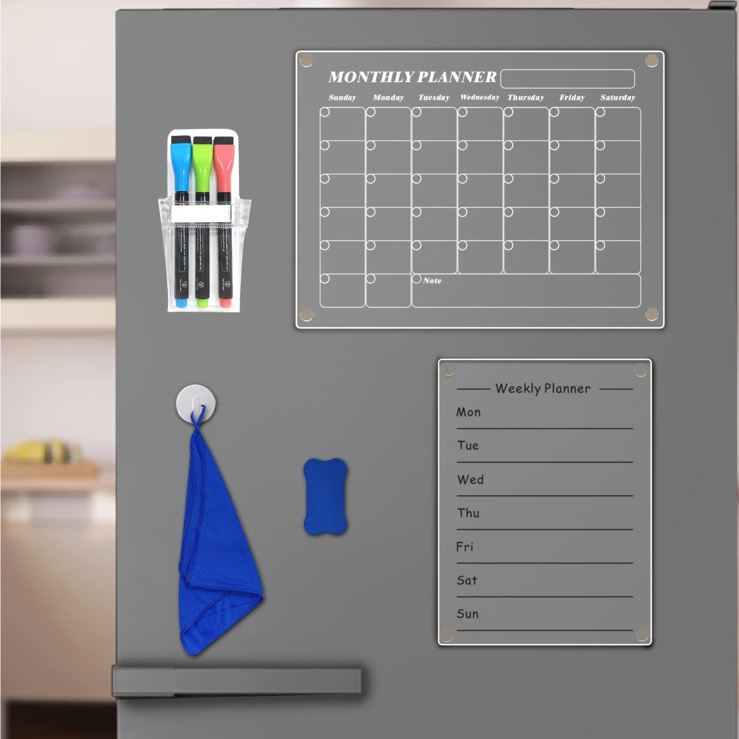 Magnetic Dry Erase Monthly Calendar Board for Refrigerator