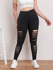  High Rise Ripped Yoga Leggings