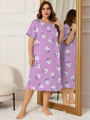  Lounge Dress Women's Plus Heart Print Cooling
