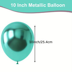 30pcs Metallic Green Balloons 10 Inch Teal Dark Green Latex Balloons
