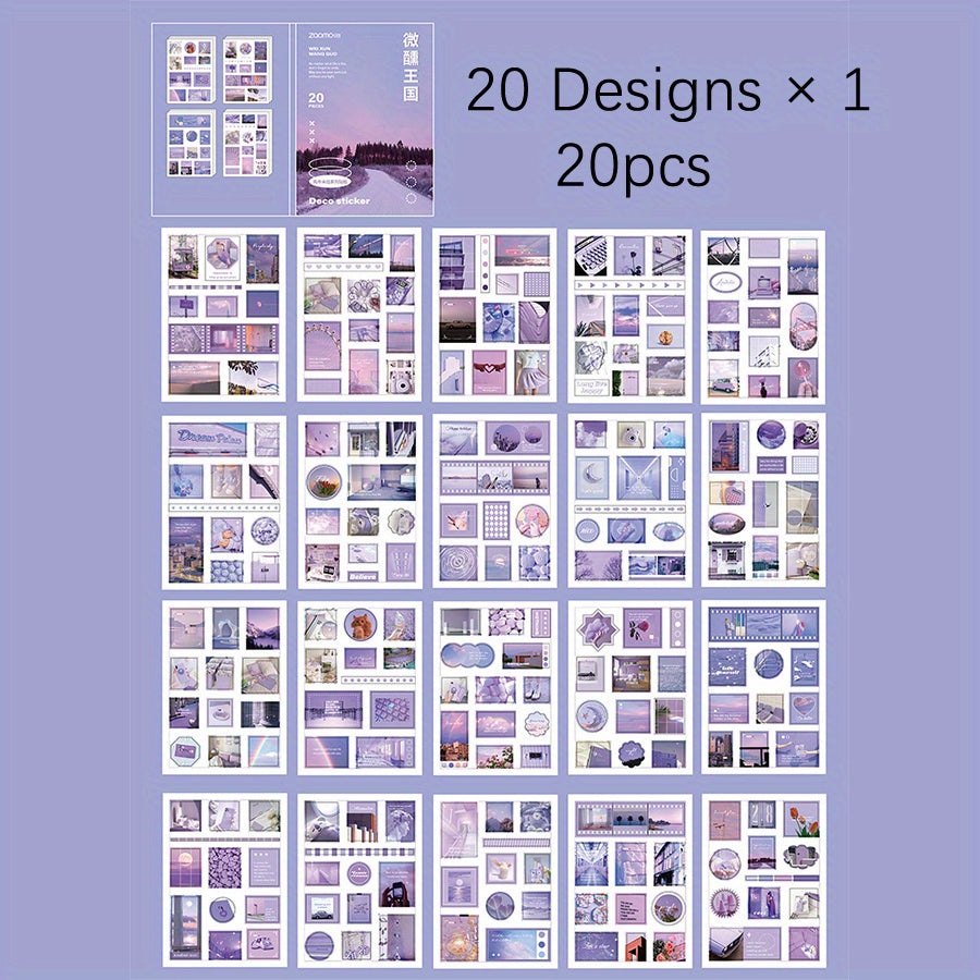 20 Sheets Washi Paper Magazine Material Sticker Book World Shrink Series