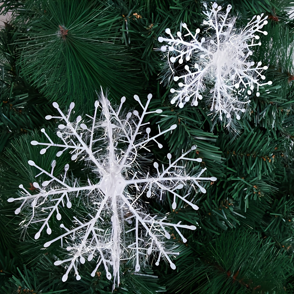 2pcs Christmas Snowflakes Tree Ornaments for Holiday Party Decor