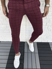 Men's Checkered Slim Fit Pants