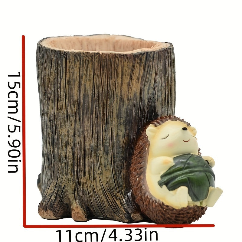 Hedgehog Pen Holder Home Birthday Gift Resin Crafts