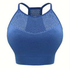  Sports Bra Women's Plus Solid Round Neck Medium Stretch Bra