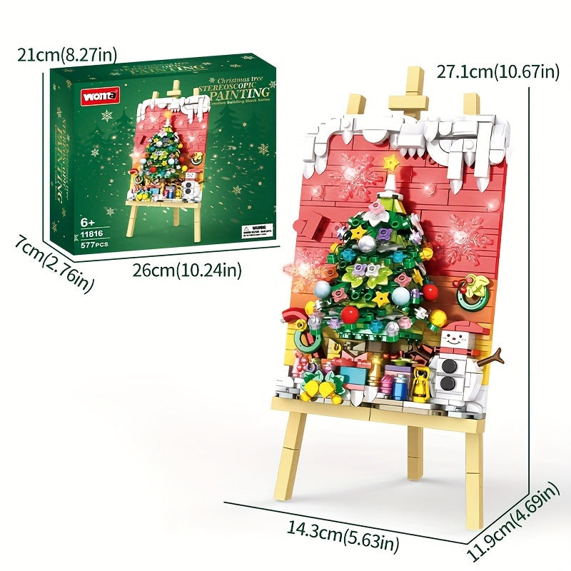 WOMA 3D Christmas Building Blocks Set DIY Snowman & Tree Kit
