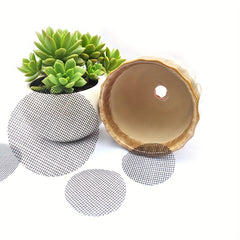 50pcs Flower Pot Hole Mesh Pad Round Drainage Hole Screens Prevent Soil Loss