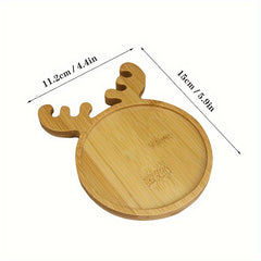 Elk Bamboo Serving Tray Dish Wooden Snack Platters Christmas Deco