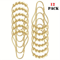 12pcs Roller Ball Shower Curtain Hooks Stainless Steel Rust Proof
