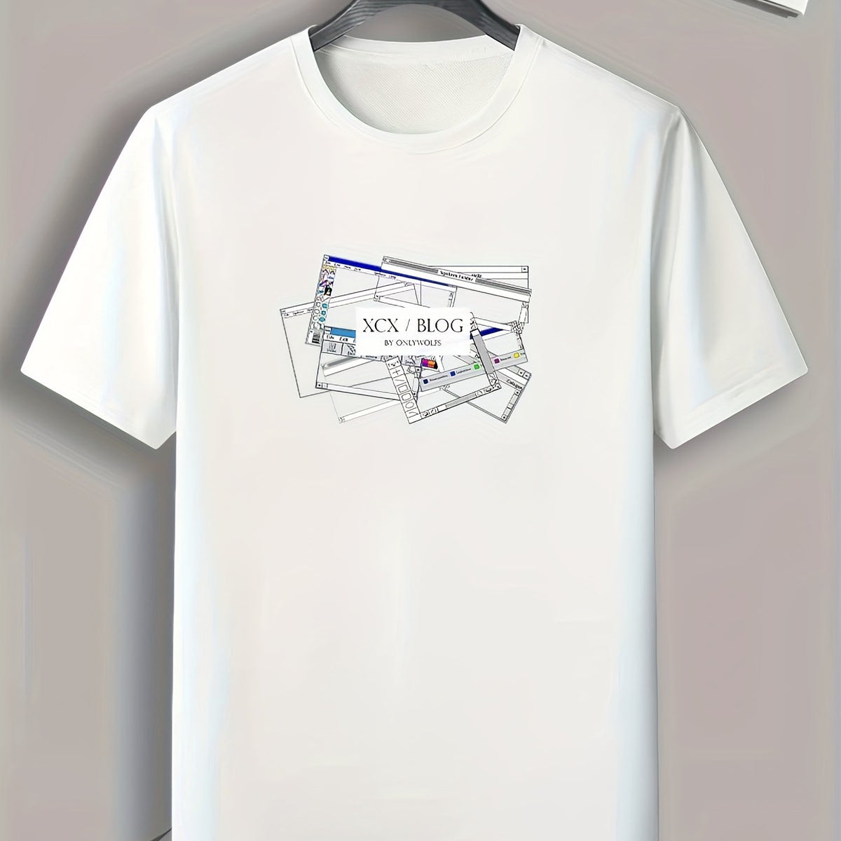 Letter Pattern Print Men's Comfy Sports T-shirt Graphic Tee