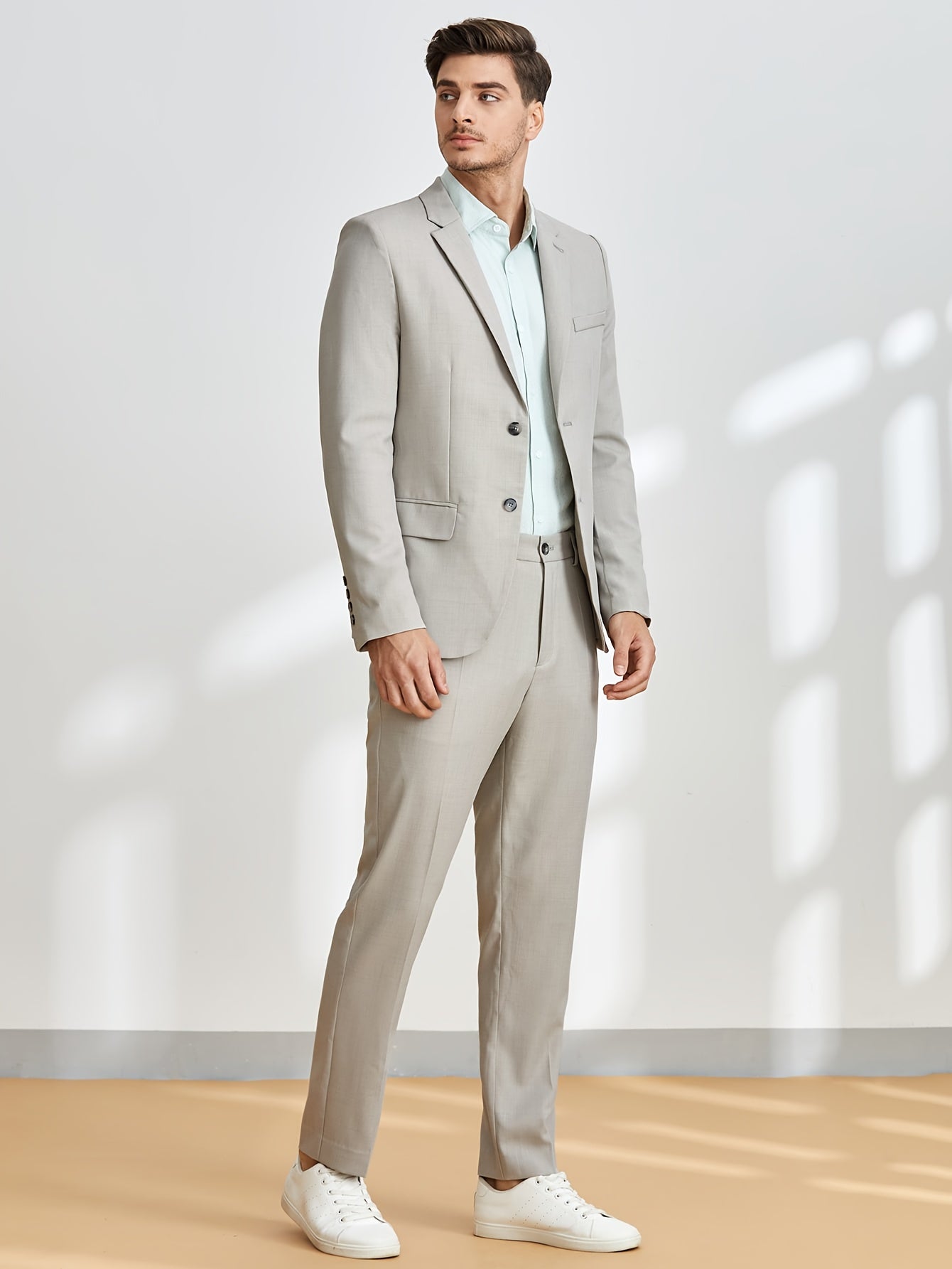 Men's 2-Piece Suit Jacket & Dress Pants Set for Business Dinner Wedding