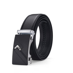 Men's Leather Belt Automatic Buckle Business Waist Strap