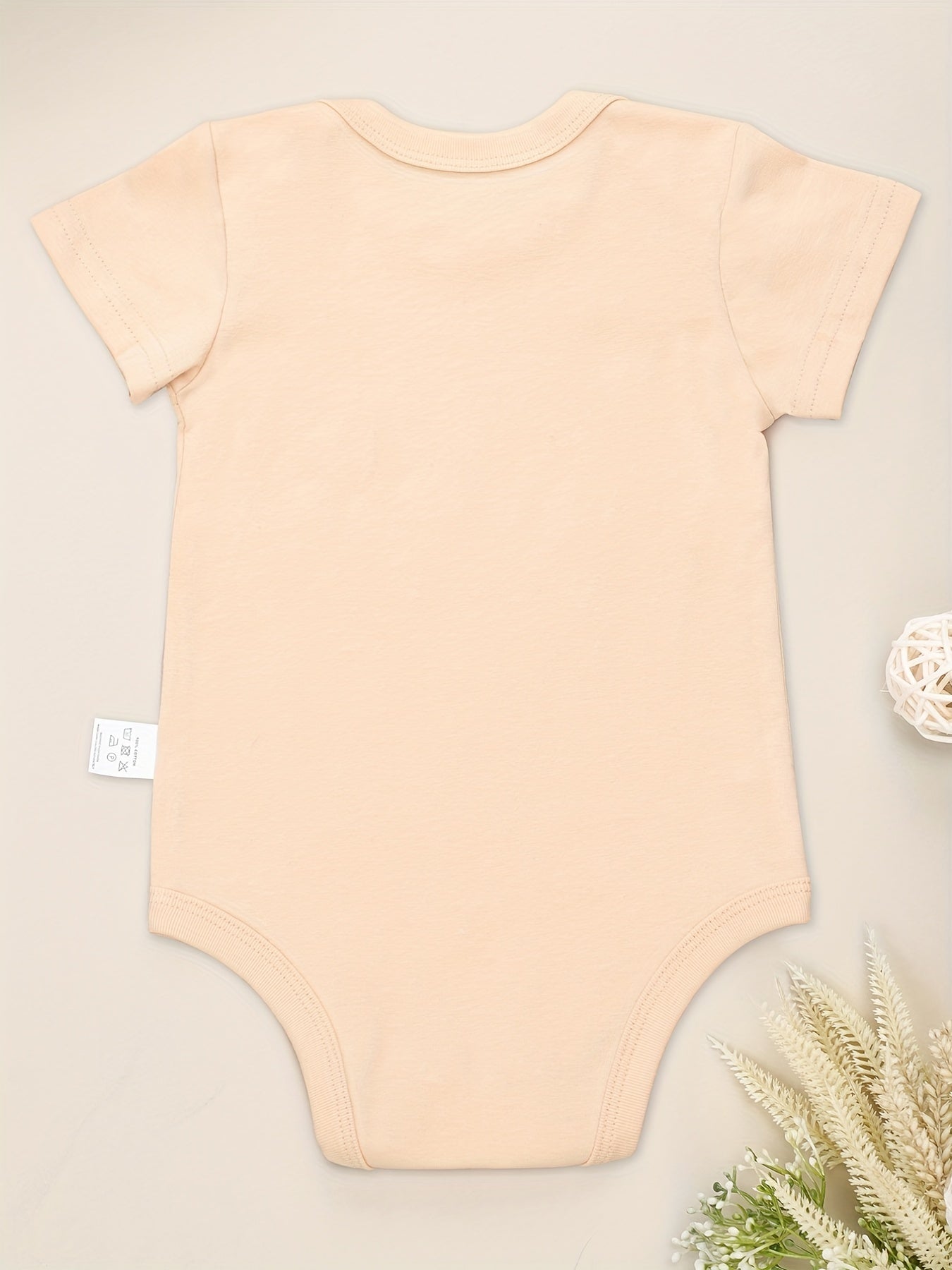 Funny Letter Print Baby Bodysuit Soft Round Neck Onesie