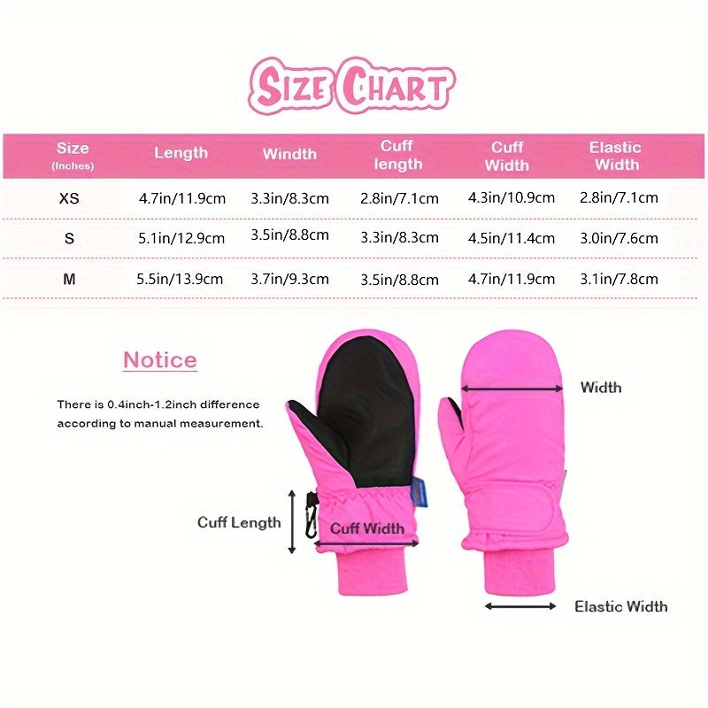 Kids Winter Sports Mittens Non-Slip Waterproof Ski Gloves