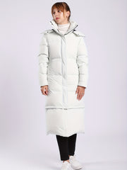 Over the Knee Puffer Hooded Jacket Waterproof Winter Warm Down Coat Women's Acti