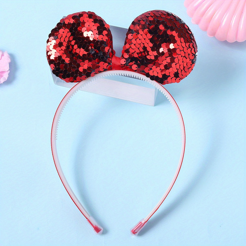 Sequin Animal Ears Headband Glitter Headdress for Women Girls Toddlers