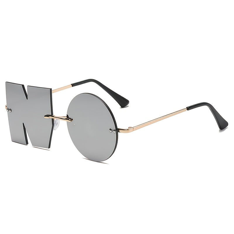 Alphabet Shape Party Sunglasses Rimless Beach Eyewear