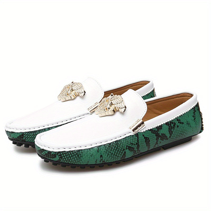 Women's Snakeskin Print Loafers Soft Sole Slip On Shoes Casual Flats