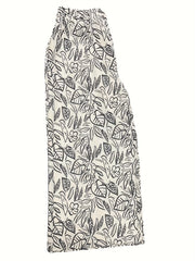 Graffiti Print Wide Leg Pants with Pockets