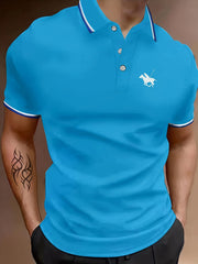 Men's Golf Shirt Print Short Sleeve Tennis Shirt Breathable Lapel Top