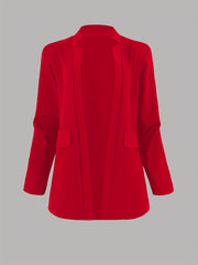  Women's Solid Open Front Blazer