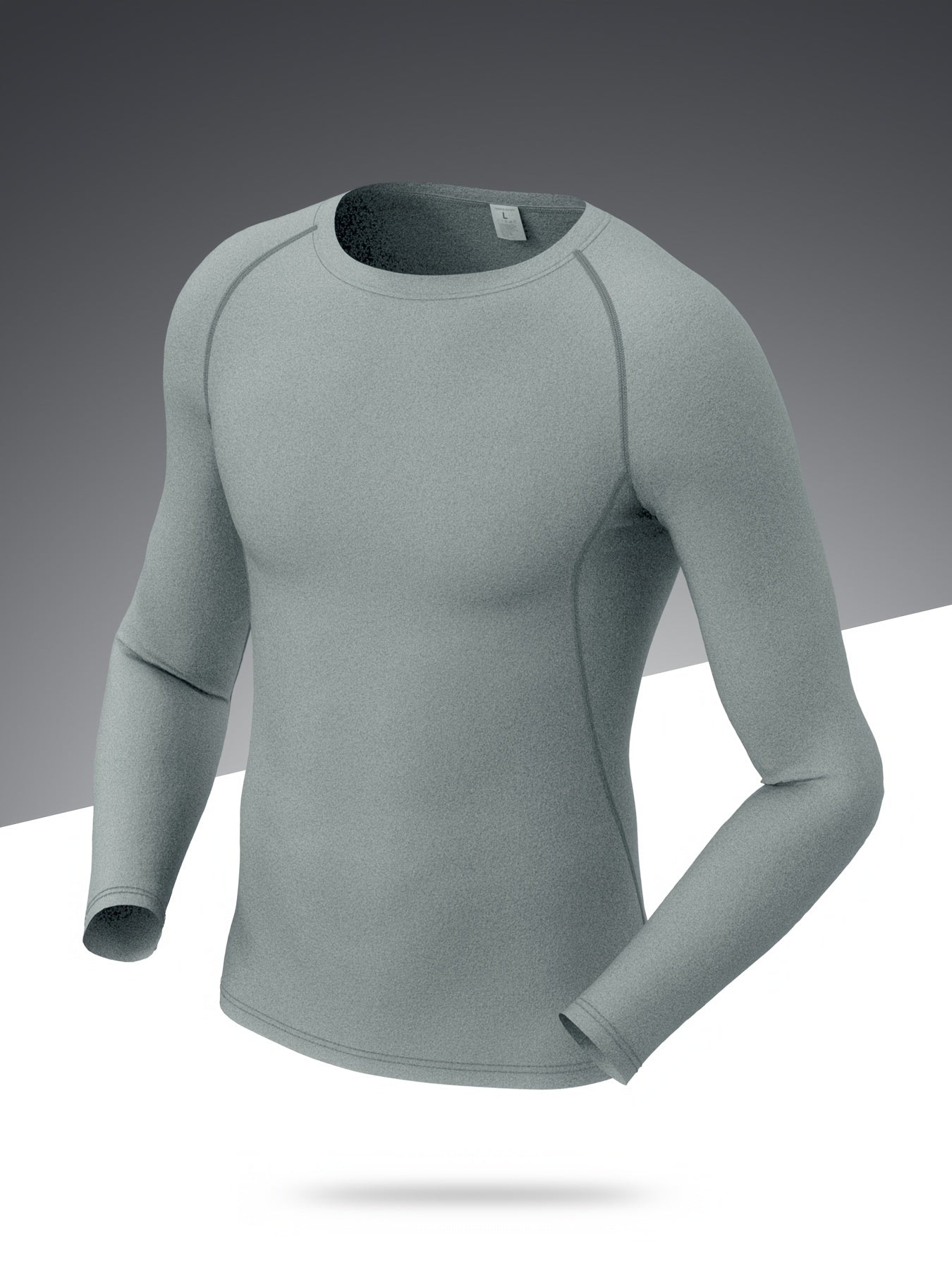Men's Solid Workout Shirt High Stretch Compression Base Layer
