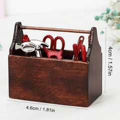 1:12 Scale Toy Toolbox Metal Alloy Tool Set for Dollhouse Decorations