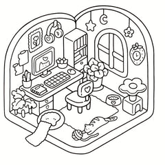 Relaxing Bathroom Scene Adult Coloring Book