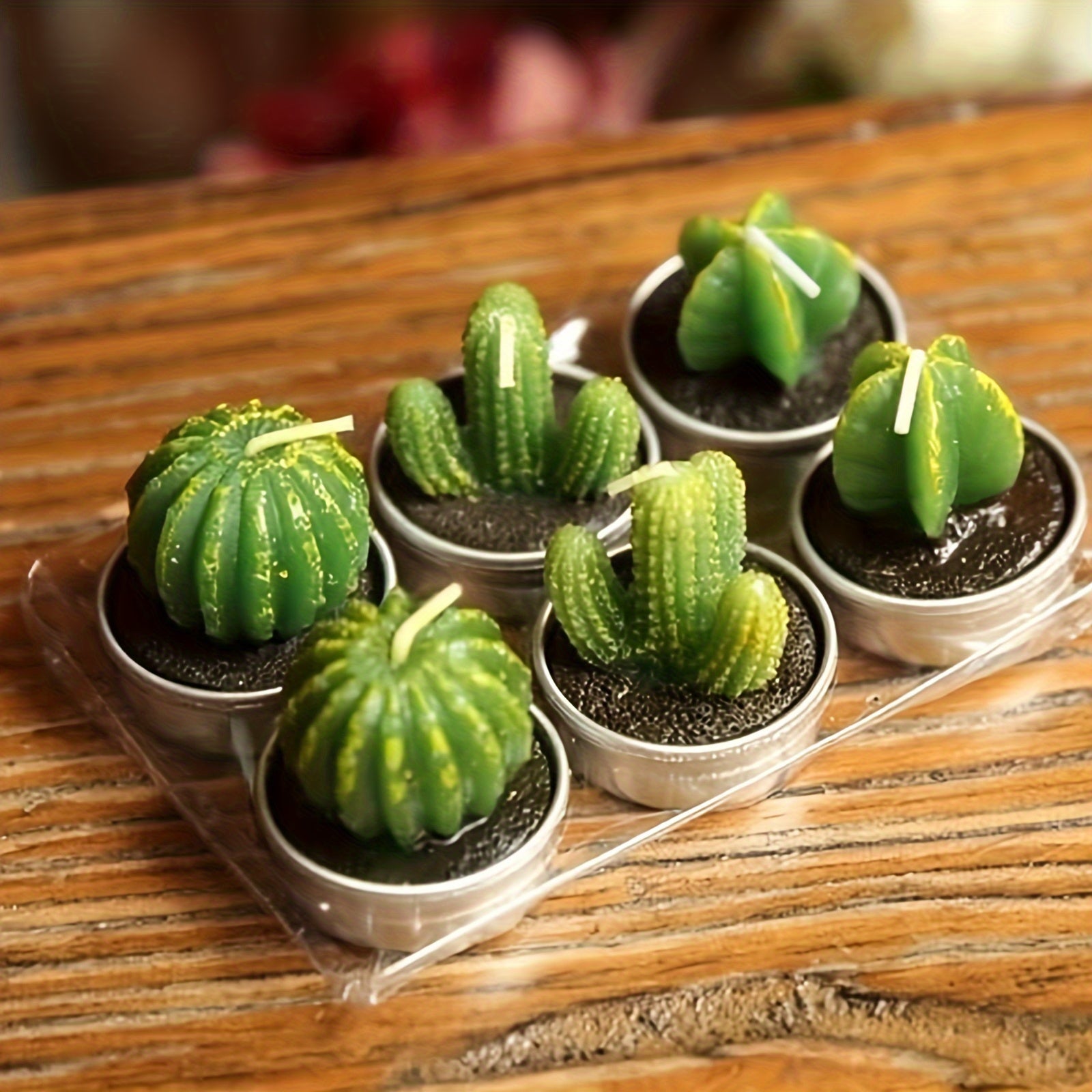 Novelty Cactus Tealight Candles for Home Decor