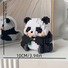 3000 Panda Model Building Blocks Set DIY 3D Puzzle Blocks Mixed Colors
