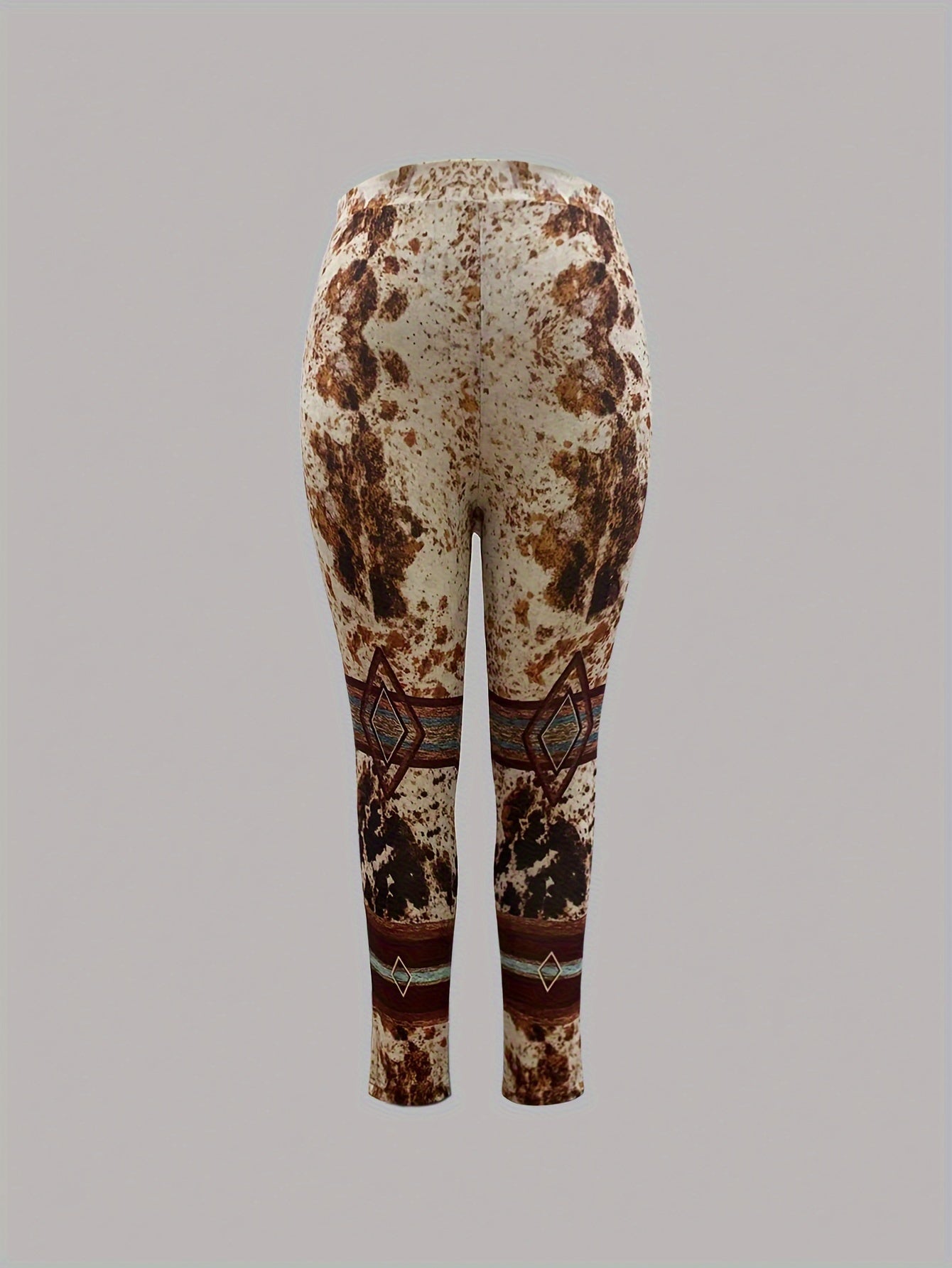  Geometric Print Tie Dye High Rise Skinny Pants