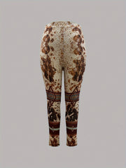  Geometric Print Tie Dye High Rise Skinny Pants