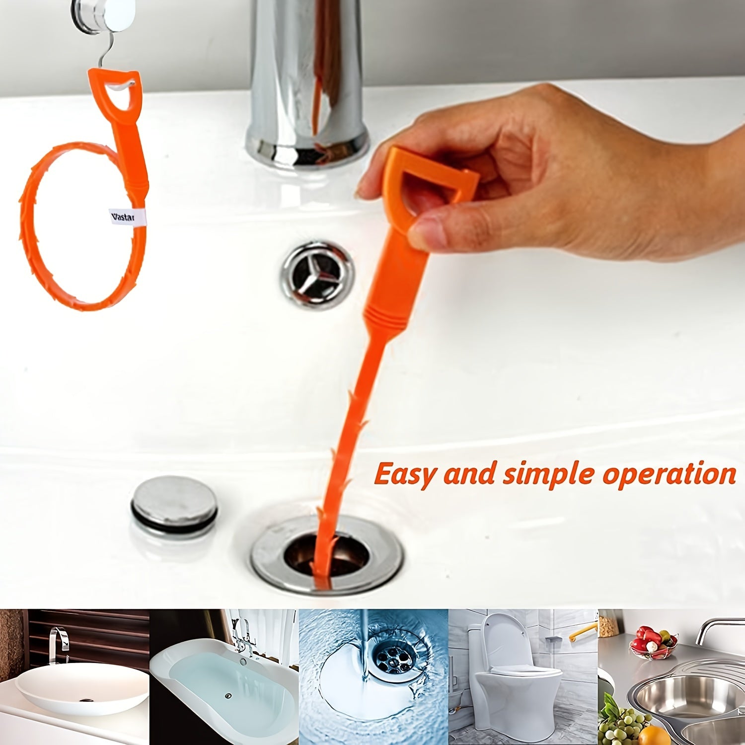 4 Pack Drain Snake for Hair and Clog Removal Easy Cleaning Tool