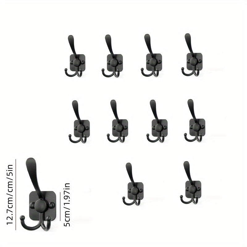 10pcs Wall Hanging Coat Hook Towel Hat Storage Hook
