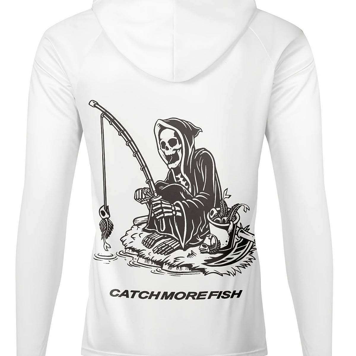 Men's Skeleton Print UPF 50 Sun Protection Hoodie
