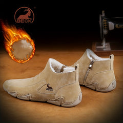 Men's Thermal Winter Shoes Boots With Side Zipper