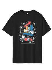 Men's Hip Pop Cartoon Print Tee - Moisture Wicking T-shirt