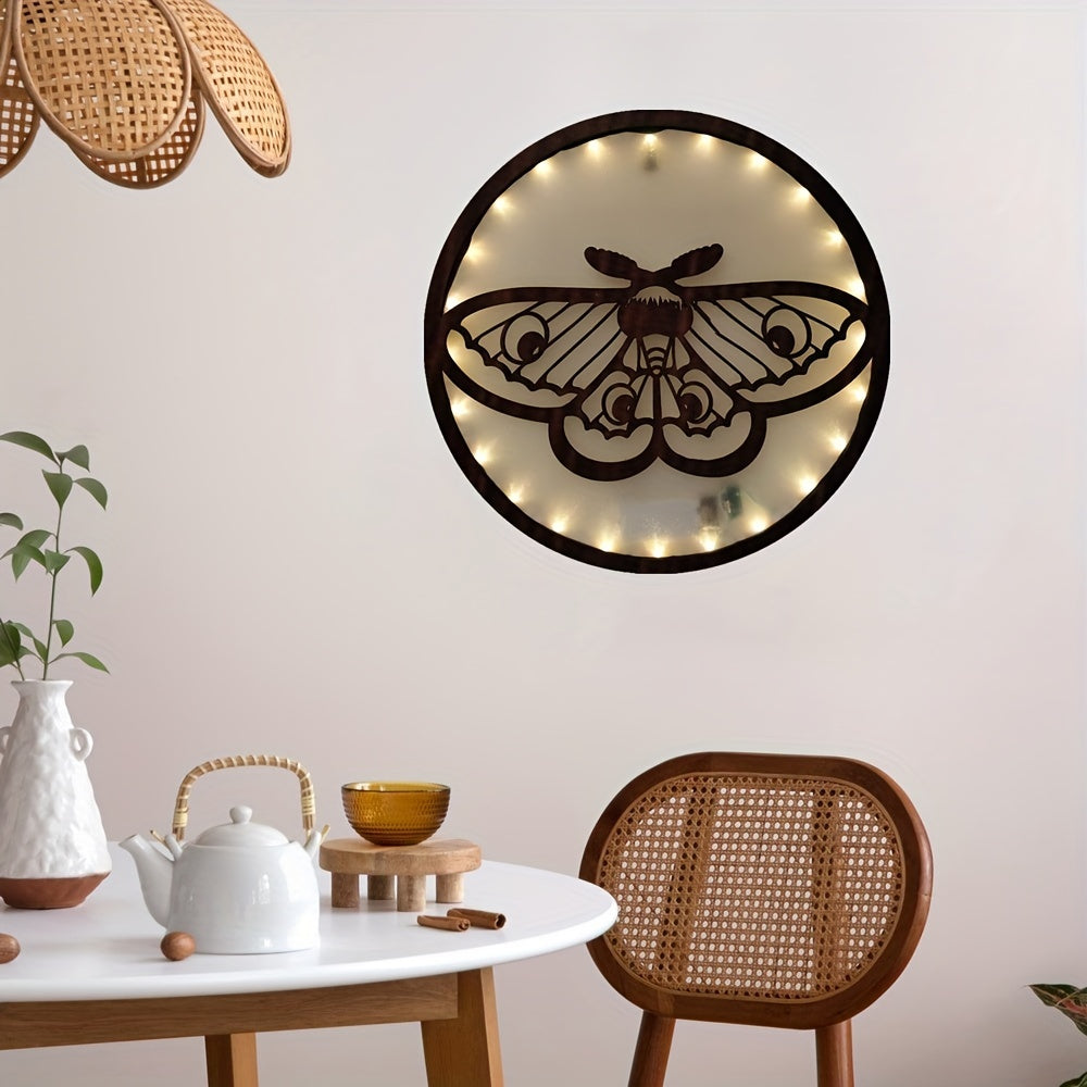 LED Butterfly Shape Wooden Lamp Home Decoration Wall Sticker Pendant
