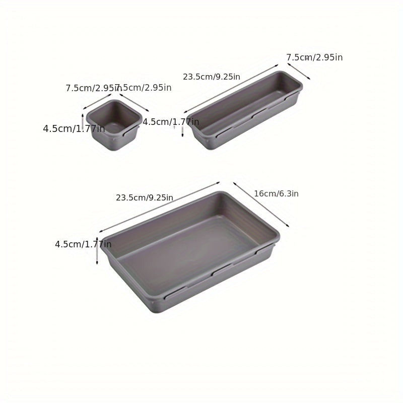 8pcs Drawer Plastic Storage Box Divider Cosmetics Desktop Finishing