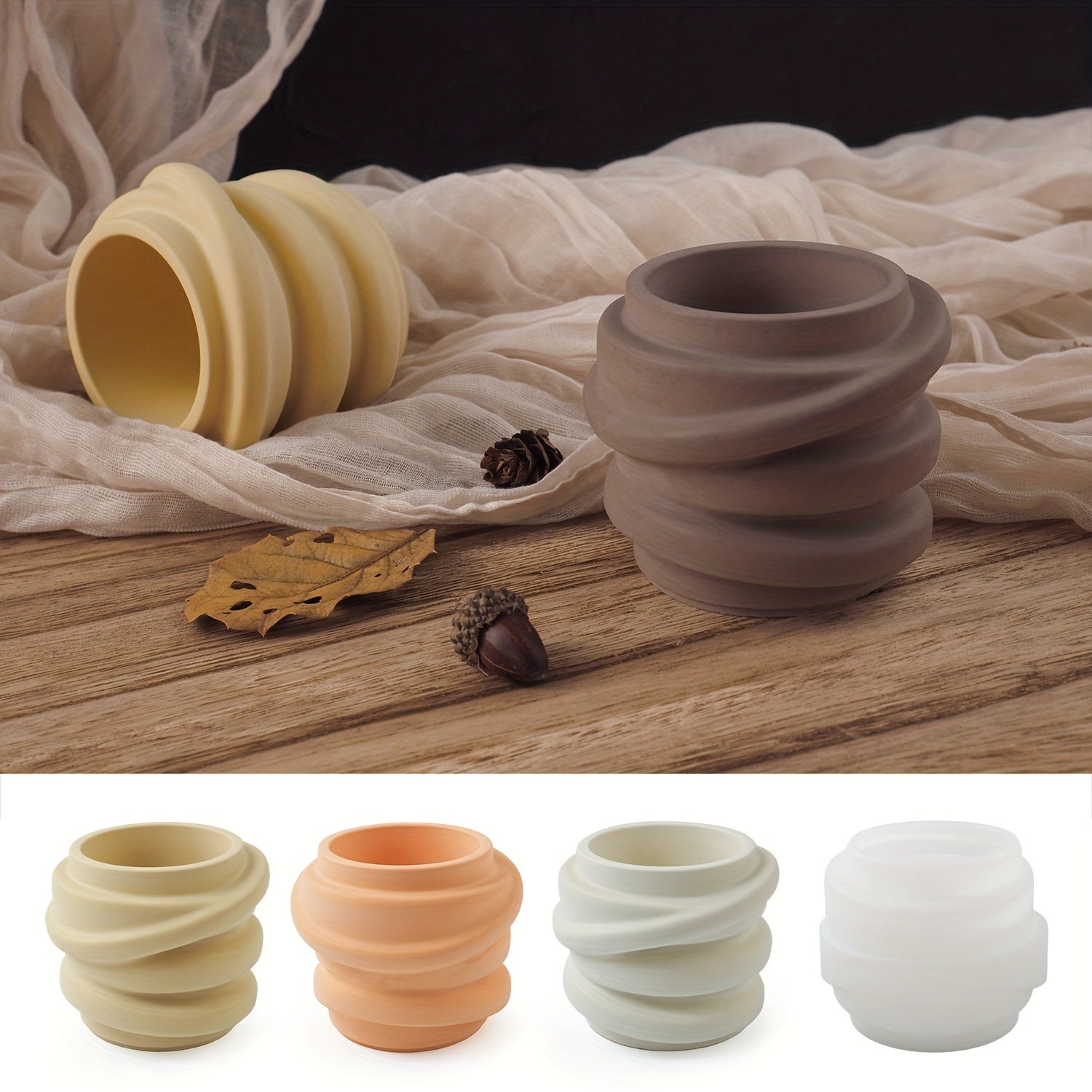 DIY Gypsum Candle Holder Silicone Mold for Wax Making