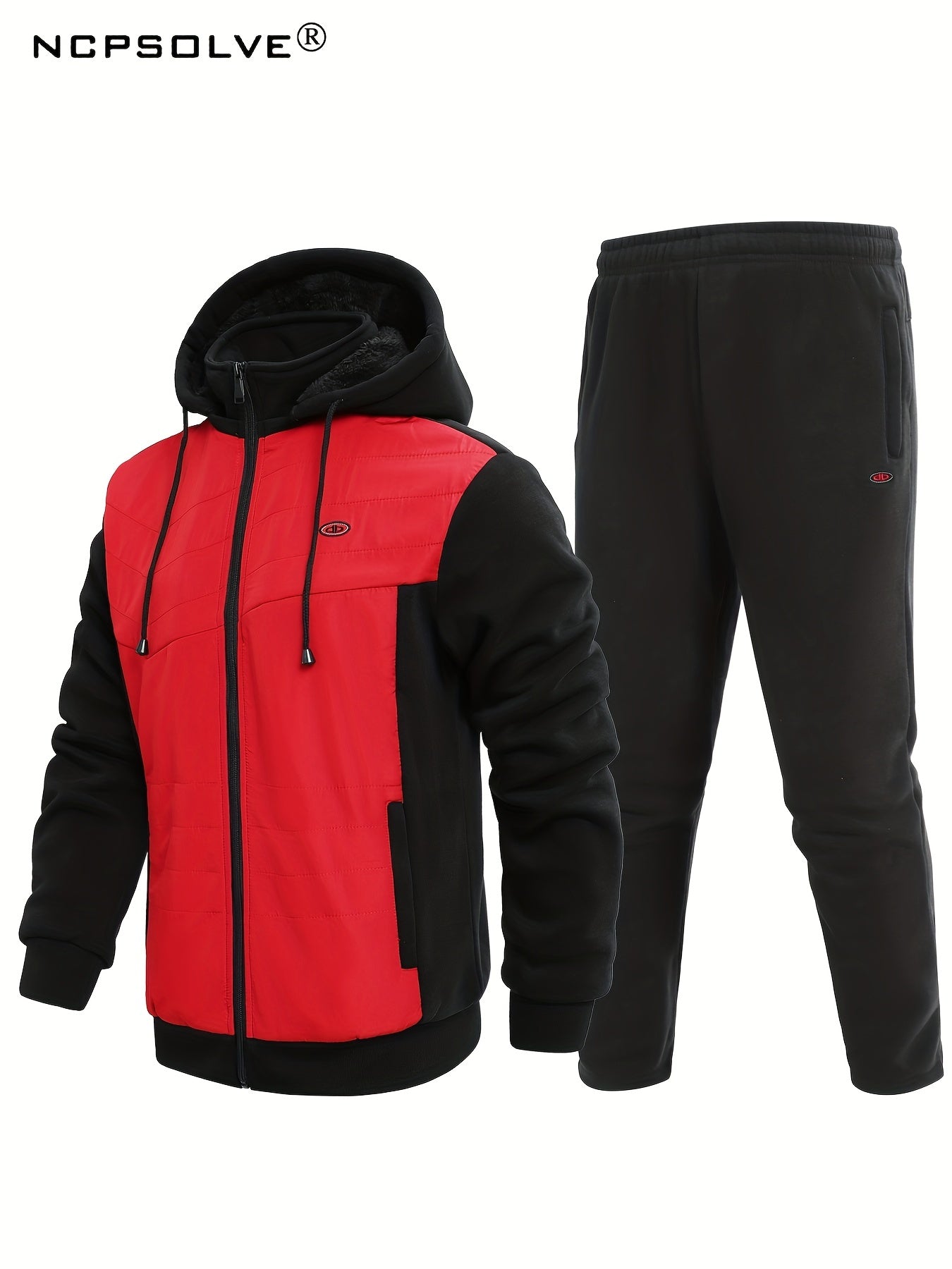 Men's Active Thermal Hooded Jacket & Thick Pants Set