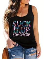  Tropical Print Tank Top