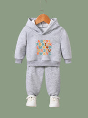 2pcs Sweet Alphabet Graphic Hoodies Pants Set Outfits Spring Fall