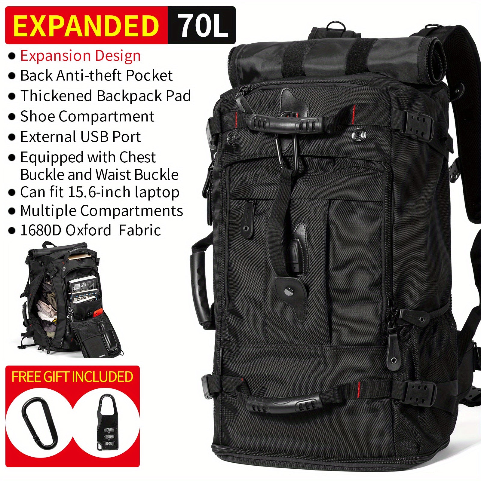 Travel Backpack Carry On Duffle Bag Fit For 39 62 Cm Laptop Men Hiking Airplane