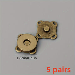 5 Pairs Magnetic Buckle Coat Bag Magnet Buckle DIY Clothing Accessories