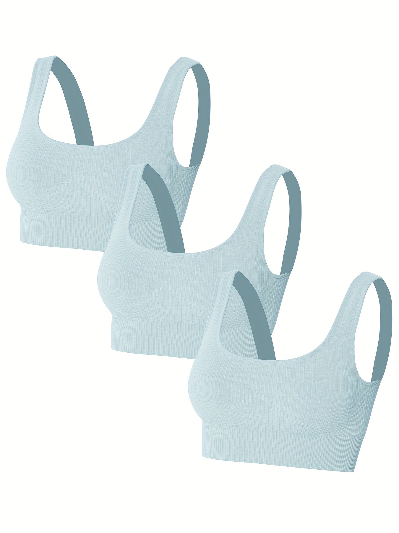 3pcs Women's Seamless Gym Yoga Sports Bras Comfortable Running Tank Tops