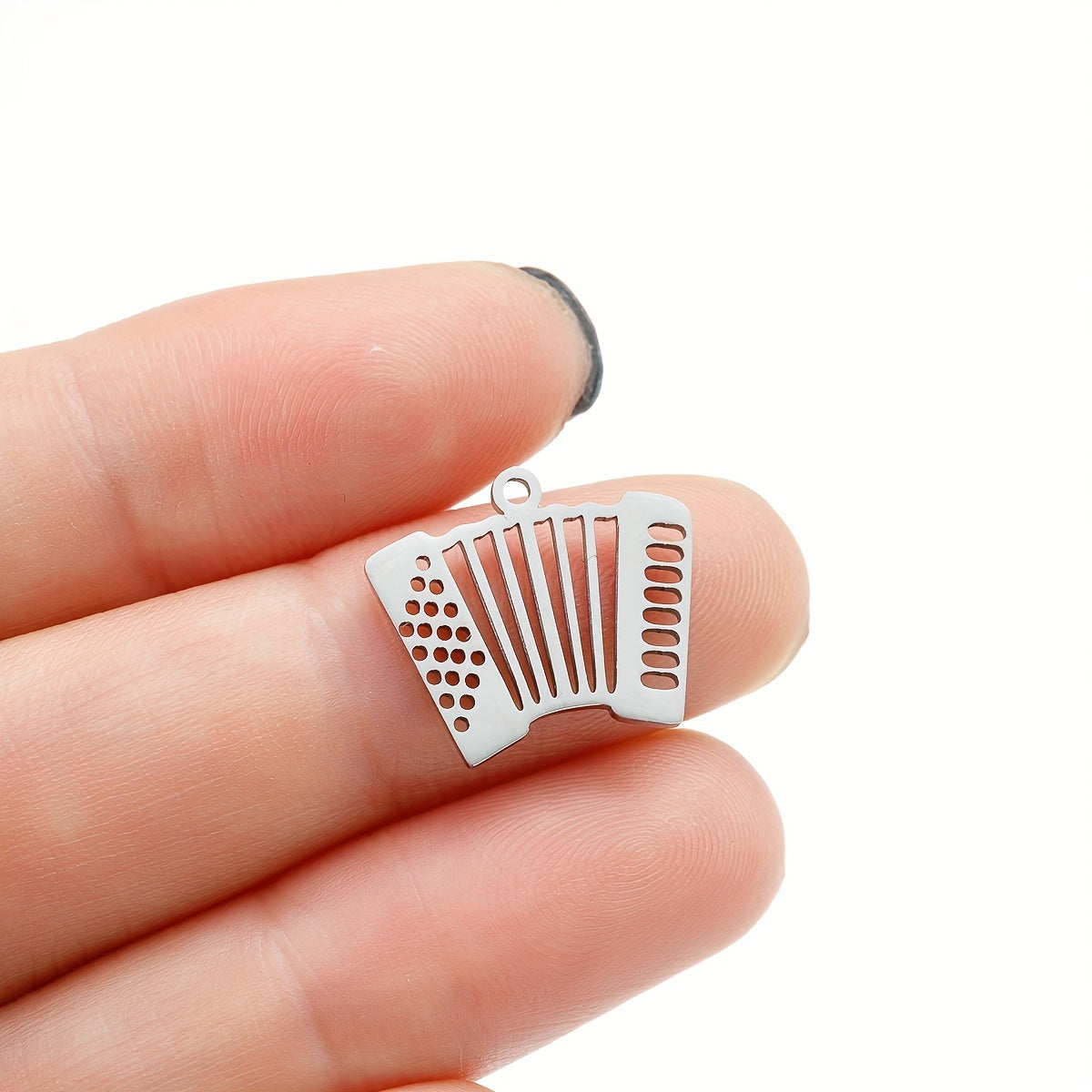 5pcs Stainless Steel Accordion Music Connector for DIY Jewelry Making