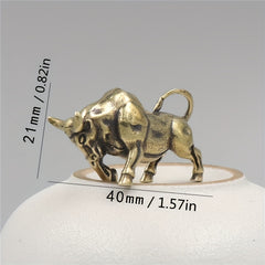 Bull Pendant for Good Luck Desk Ornament Hand Toy DIY Key Chain Pendant